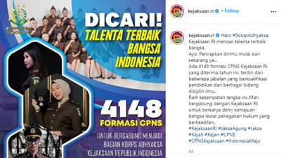 Siap-siap! Kejaksaan RI Buka 4.148 Formasi CPNS 2021